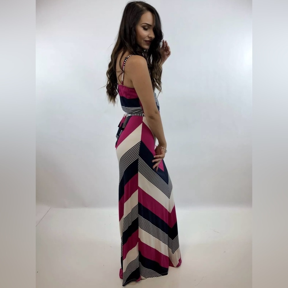 ♥️ Neiman Marcus Multicolored Striped Maxi Dress - Picture 4 of 16